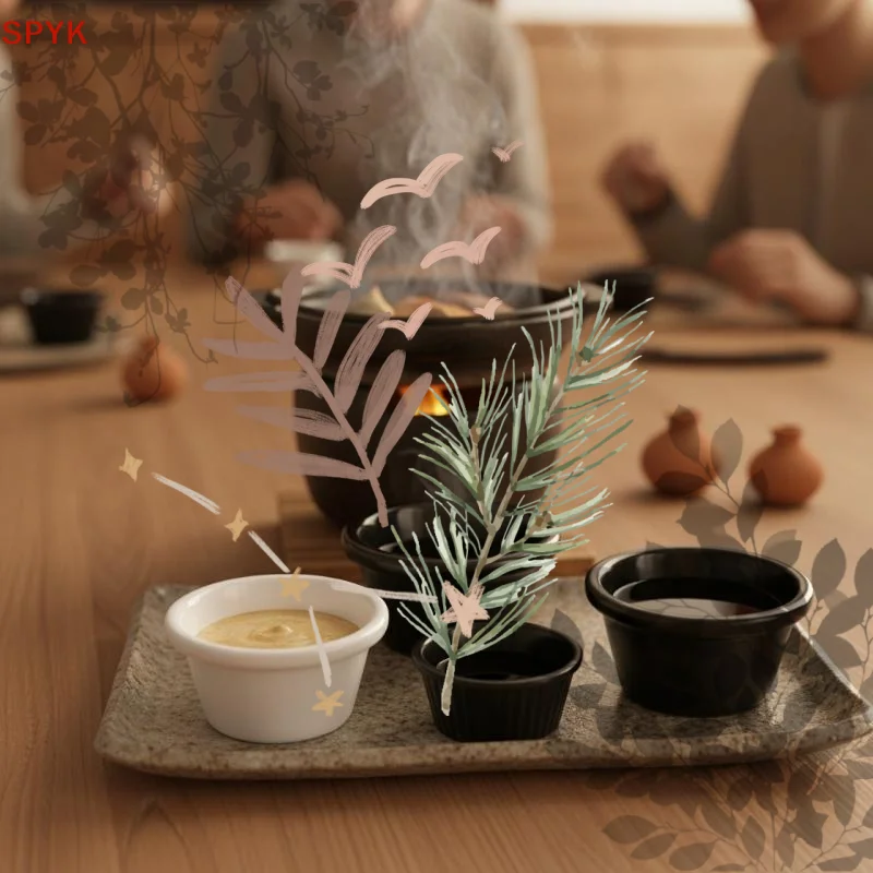 Sauce Bowl Round Glossy Melamine Black: Mini Dipping Cup American Tableware Cafe Kitchen