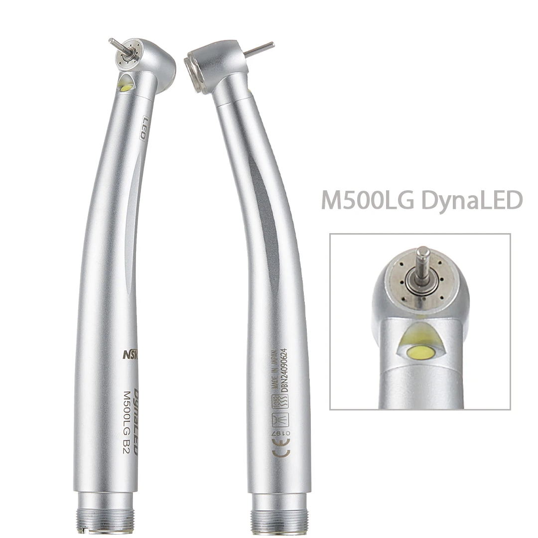 NSK DynaLED M500LG Turbine Handpiece Push Button Dental High Speed Handpiece LED Light 4 Water Spray Precision Dentistry Tool