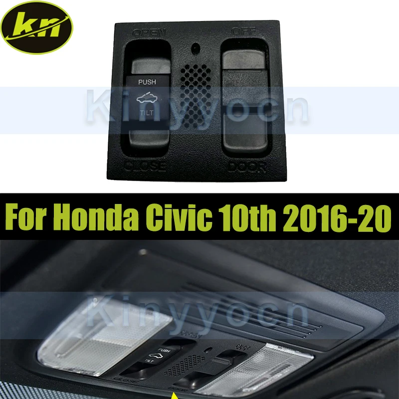 

Черный переключатель люка на крыше для Honda Civic 10th 2016-2020, переключатель света для чтения, купольный светильник, переключатель управления люком на крыше