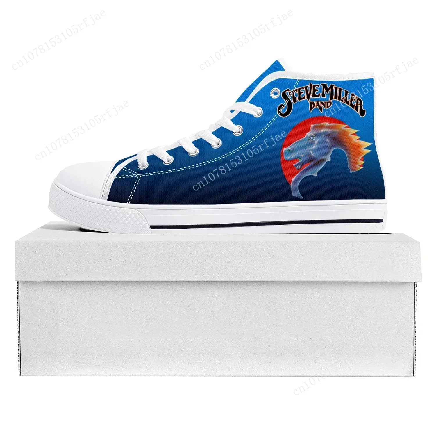 Steve Miller Rock Band High Top High Quality Sneakers Mens Womens Teenager Canvas Sneaker Casual Couple Shoes Custom Shoe White