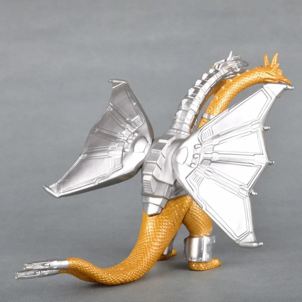 Mechanical Three Headed Dragon Ghidorah Anime Movie Peripherals Soft Rubber Monster Toy Model Dinosaur Children's Christmas Gift