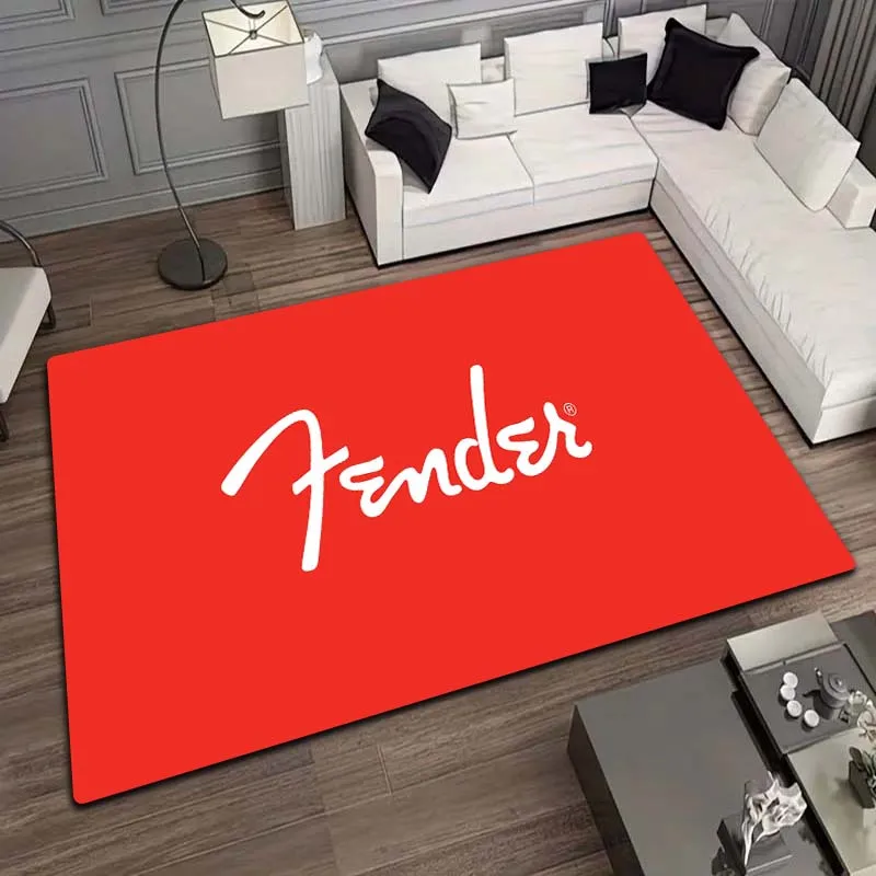 Music Guitar Theme Area Rug Rock Band Print Floor Mat Non‑Slip Carpet for Studio Bedroom Living Room Decor Gift for Music Lovers