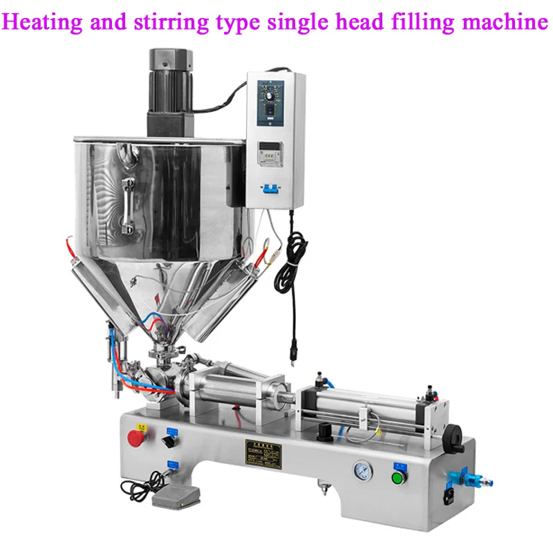 PBOBP Semi Autoamtic Heating Stirring Filling Machine Thick Liquid Candle Paste Piston Filler Packing Equipment