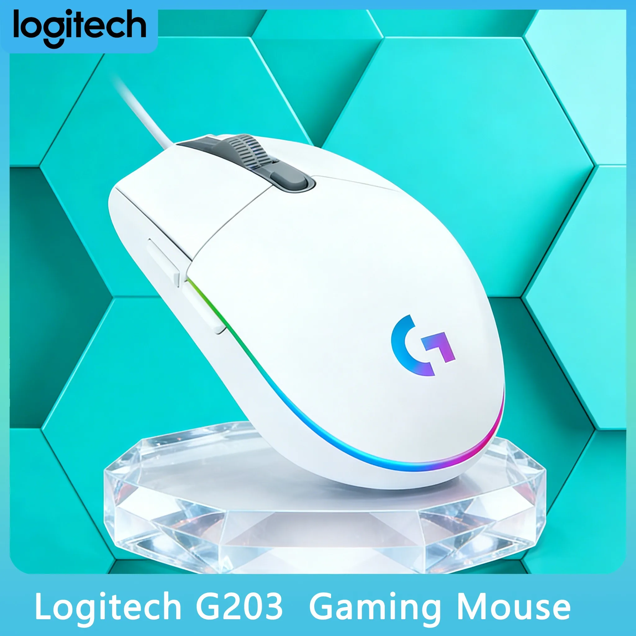 

Мышь Logitech G203 LIGHTSYNC с аудиовизуализатором для любителей музыки
