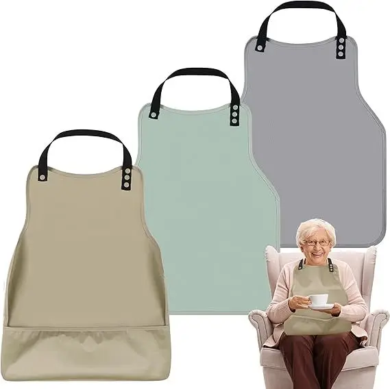

1PC Waterproof Adult Bib, Reusable Anti-Spill Dining Bib, Elderly & Kids Nursing Bib, Waterproof Mealtime Apron for Daily Use