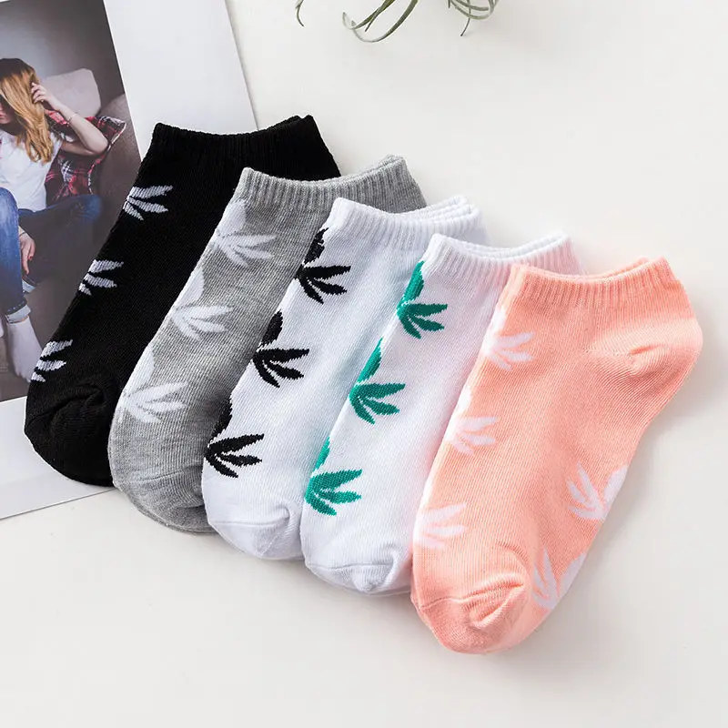 5 paires de chaussettes courtes pour femmes, style coréen, mignon, japonais, cuir chevelu d'érable, érable peu profond, bouche basse, bateau mince