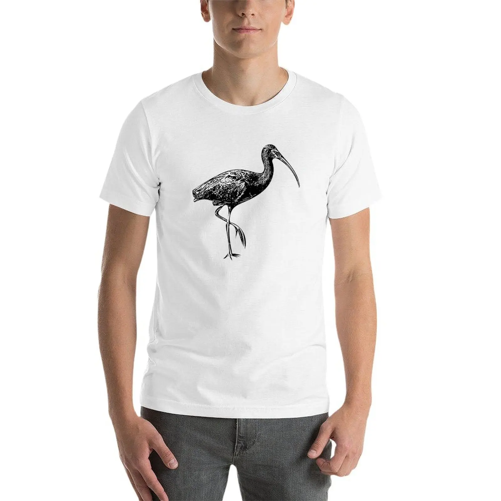 تي شيرت Ibis باللون الأبيض بتصميم أسود تي شيرت مضحك تي شيرت رجالي فكاهة داكنة تي شيرت