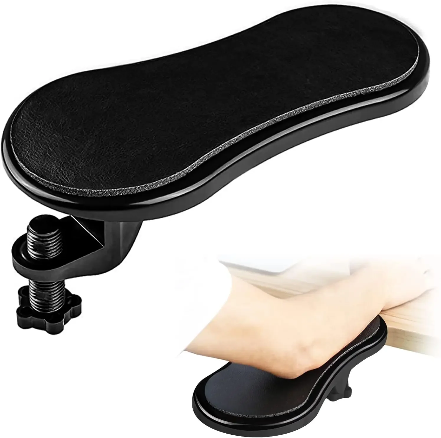 Computer Arm Rest for Desk Adjustable Ergonomic Wrist Rest Support for Keyboard Armrest Extender Rotating Mouse Pad Holder