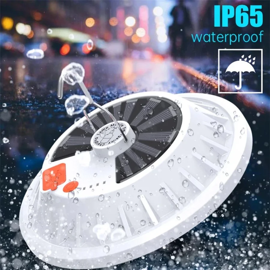 

New 120LED Portable Ultra Bright Solar Camping Light Rechargeable Emergency Night Market Lights Outdoor Tent Lamp for Hiking BBQ