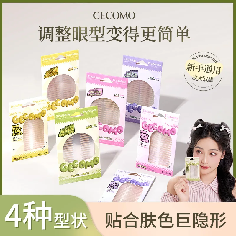 เทปติดตาสองชั้นแบบใส 120/480 ชิ้น ติดทนนาน กันน้ำ สำหรับเปลือกตาเดี่ยว ให้ลุคธรรมชาติ