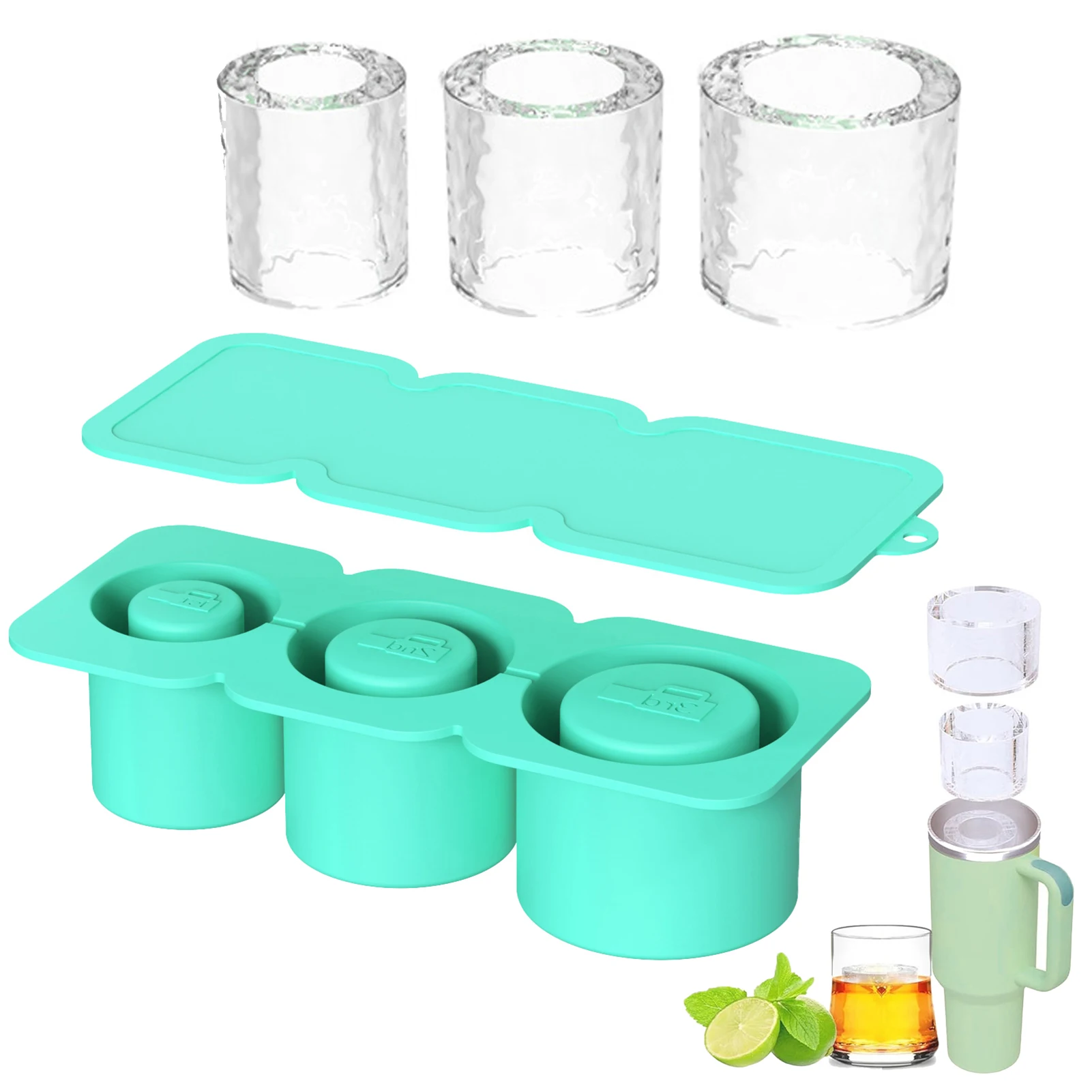 

Round Ice Cube Tray with Lid Silicone Ice Mold Refrigerator DIY Moulds Ice Ball Maker Kitchen Bar Whiskey Ice Making Tools