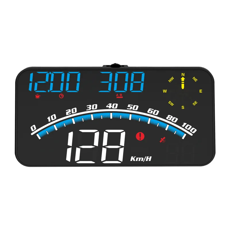 Car hud Vehicle HUD Head up Display Vehicle GPS Time Overspeed Alarm HD Digital Speedometer