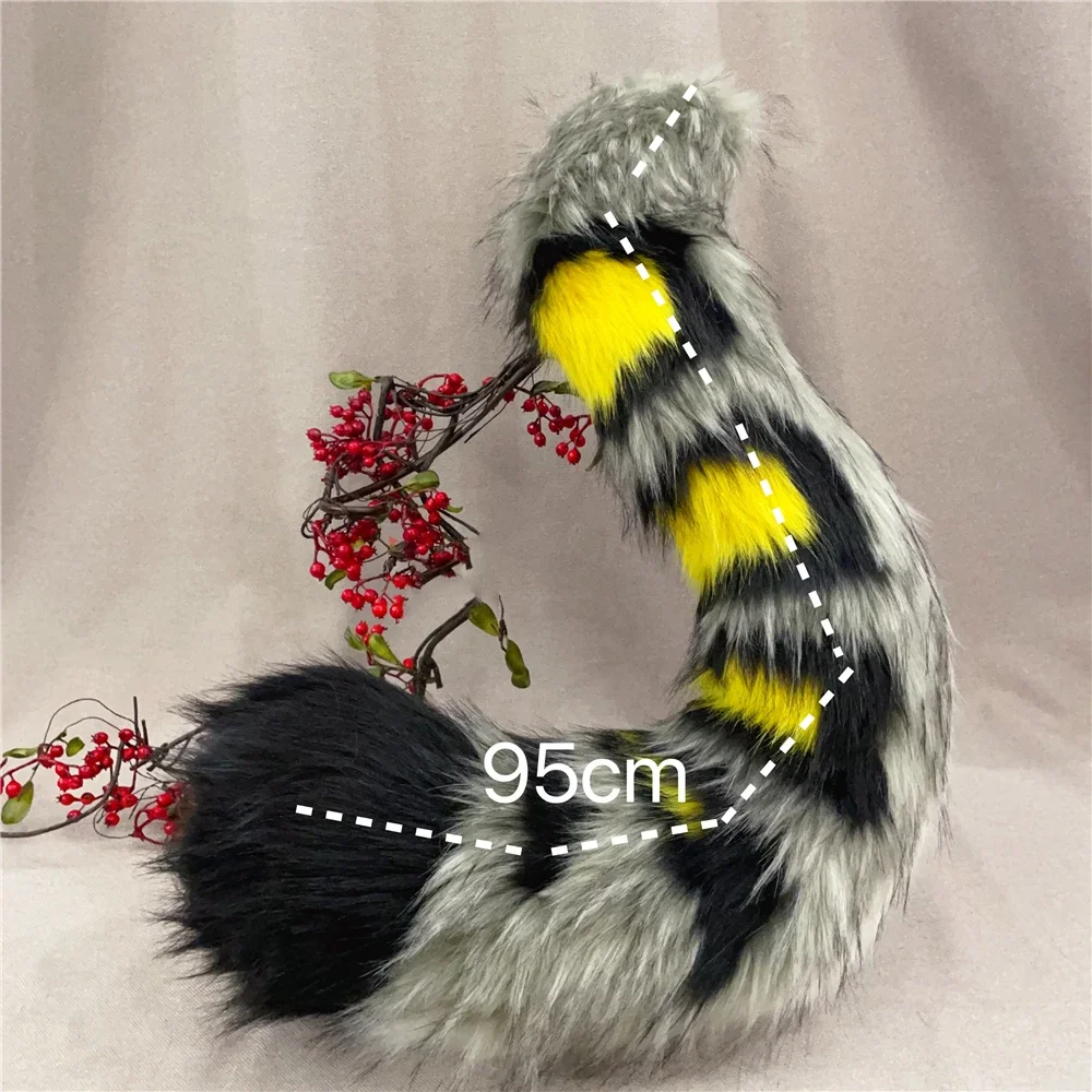 Aangepaste handgemaakte Halloween Machairodus Tijgeroren Hairhoop Hoofddeksels Staart Lolita Kostuum Accessoires Kerst Halloween