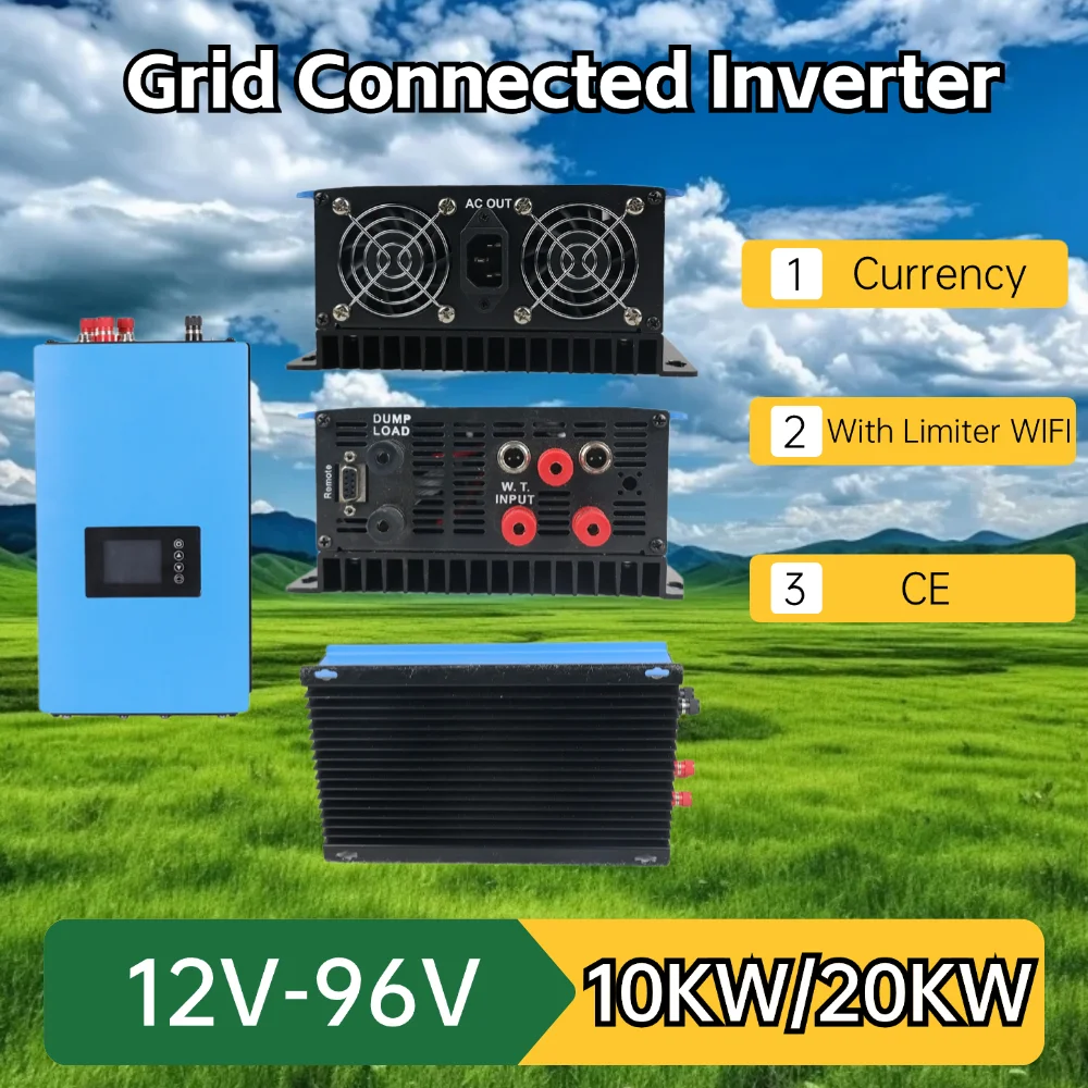 

10KW 20KW Wind Power Grid Tie Inverter with Limiter Sensor/Dump Load Controller/Resistor WIFI 3 Phase 48v 96v Wind Generator