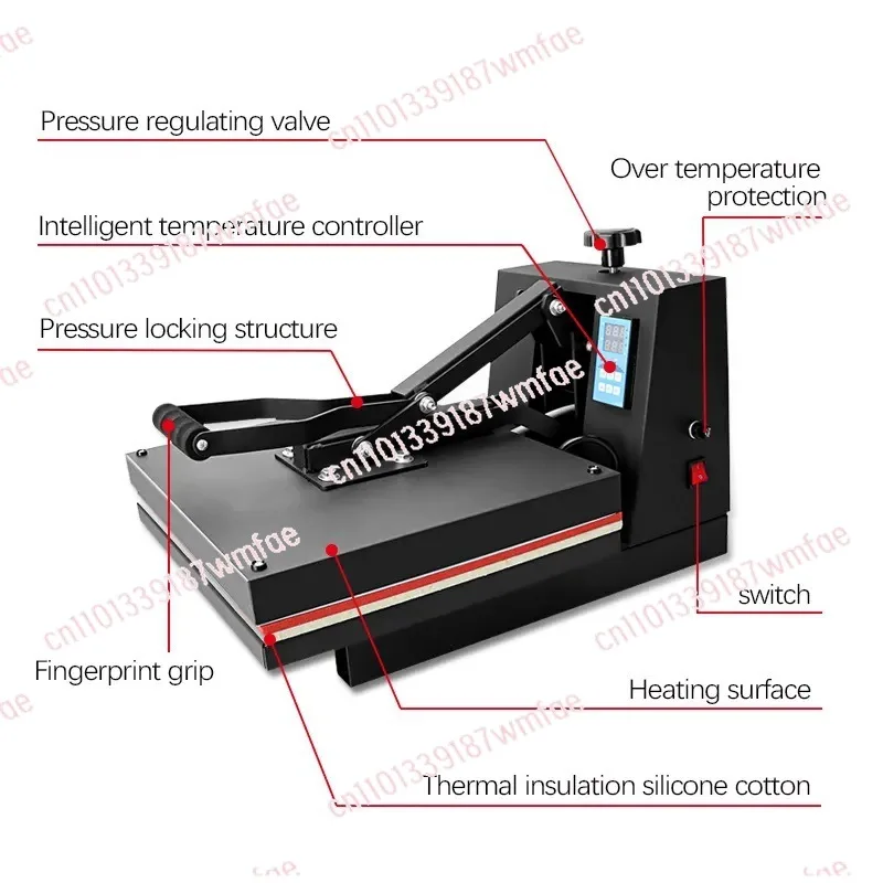 

Термопресс для печати логотипов на одежде, ручной, 38x38 см, для термопереноса, плоский пресс