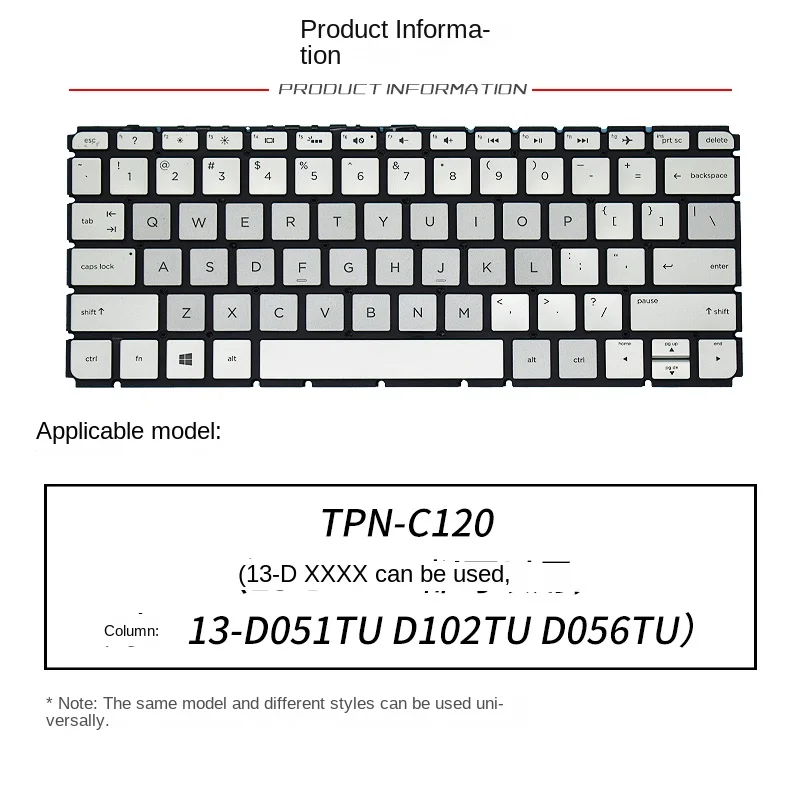 Adatto per la sostituzione della tastiera del Laptop HP ENVY 13-D muslimed102tu d056tu TPN-C120 D099NR