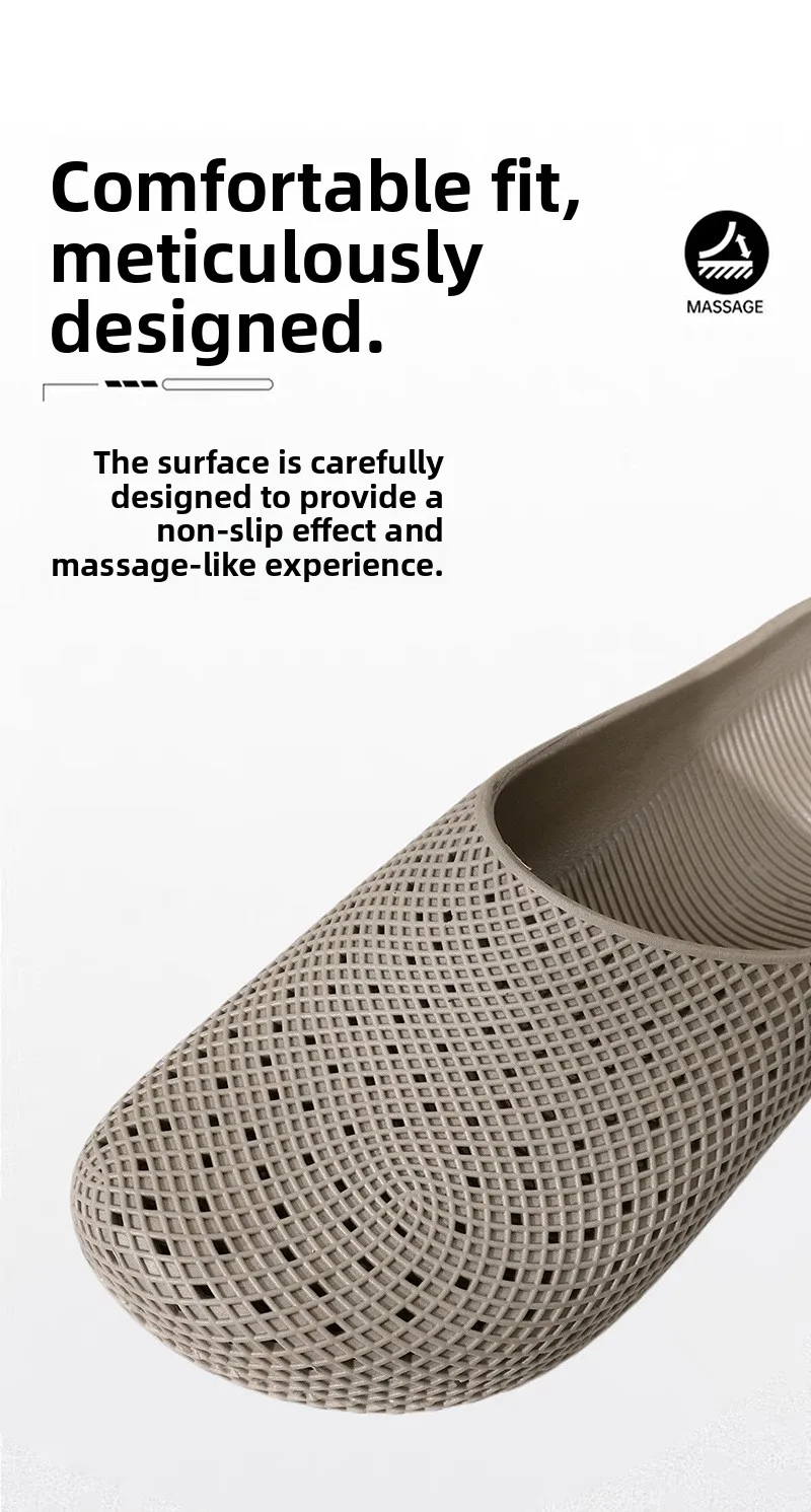 Sommerliche, atmungsaktive, leichte Herren-Clogs mit Belüftungslöchern, rutschfeste Outdoor-Slip-On-Sandalen, halb geschlossene Freizeitschuhe für die Arbeit. – Detail 8