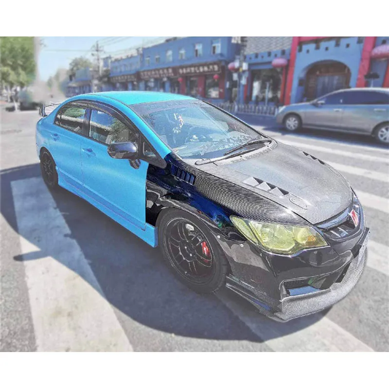 

For Honda Civic FD2 Carbon Fiber Modified Parts Head Sand Board JS RACING Front Fender Body Kit