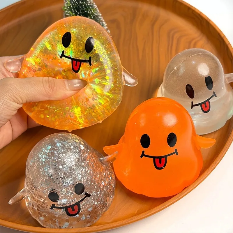 Niedliches Halloween-Soft-Squeeze-Fidget-Spielzeug mit langsamem Rückprall, weicher Quetschball zur Stresslinderung und Entspannung, als Halloween-Geschenk geeignet.
