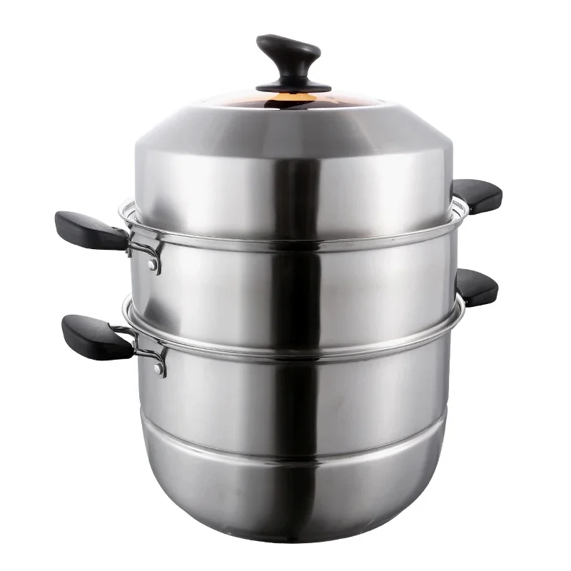 

Restaurant Steamer Pot Stainless Steel Steaming Pot for Kitchen Cooking Tool