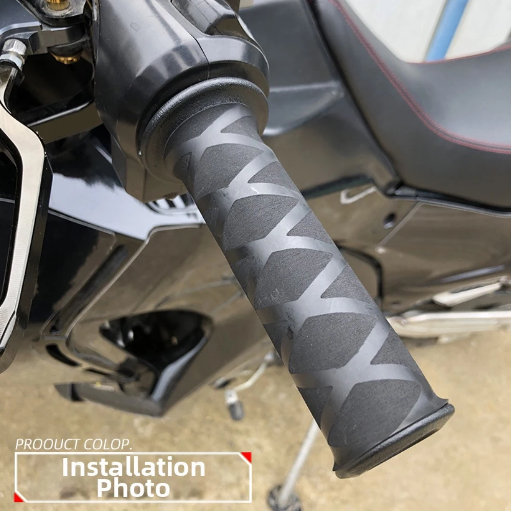 Motorcycle Grip Handlebar Cover Anti-slip Material Sweat-proof Design Heat-resistant Black For Motorcycle Handlebars