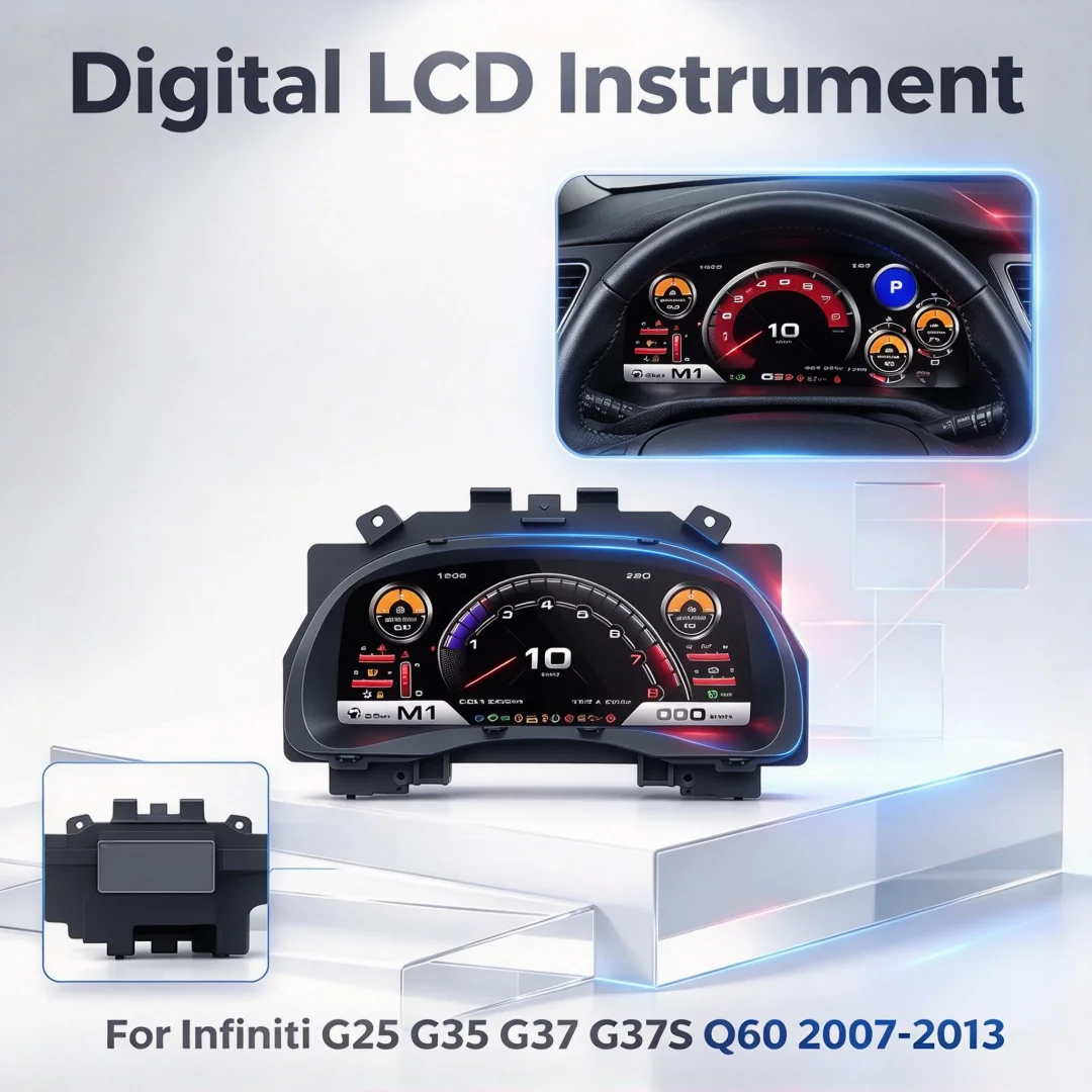Car Digital Cluster For Infiniti G25 G35 G37 G37S Q60 2007-2013 Dashboard Virtual Cockpit LCD Gauge Instrument Panel Speedometer
