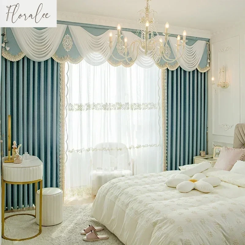 

Light Luxury Custom Curtains for Living Room Dining Room Bedroom High-Precision French Window Drapes Premium Fabric Custom