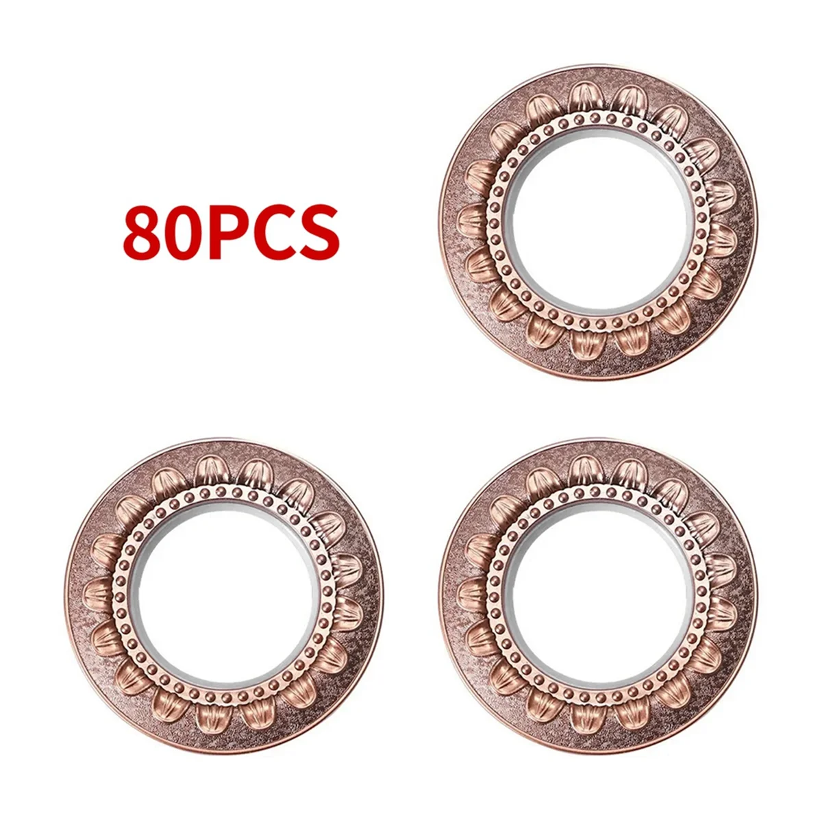 HHTL Sunflower Curtain Buttonhole 80PCS-High-Quality Silencing Ring for Home Decoration, Compatible with Roman Rod