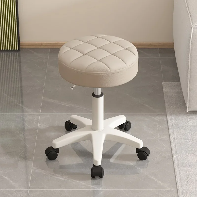 Massage Stool Beauty Salon Stool Lifting Rotating Round Stool Hair Manicure Barber Shop Stool Round Stool with Wheels