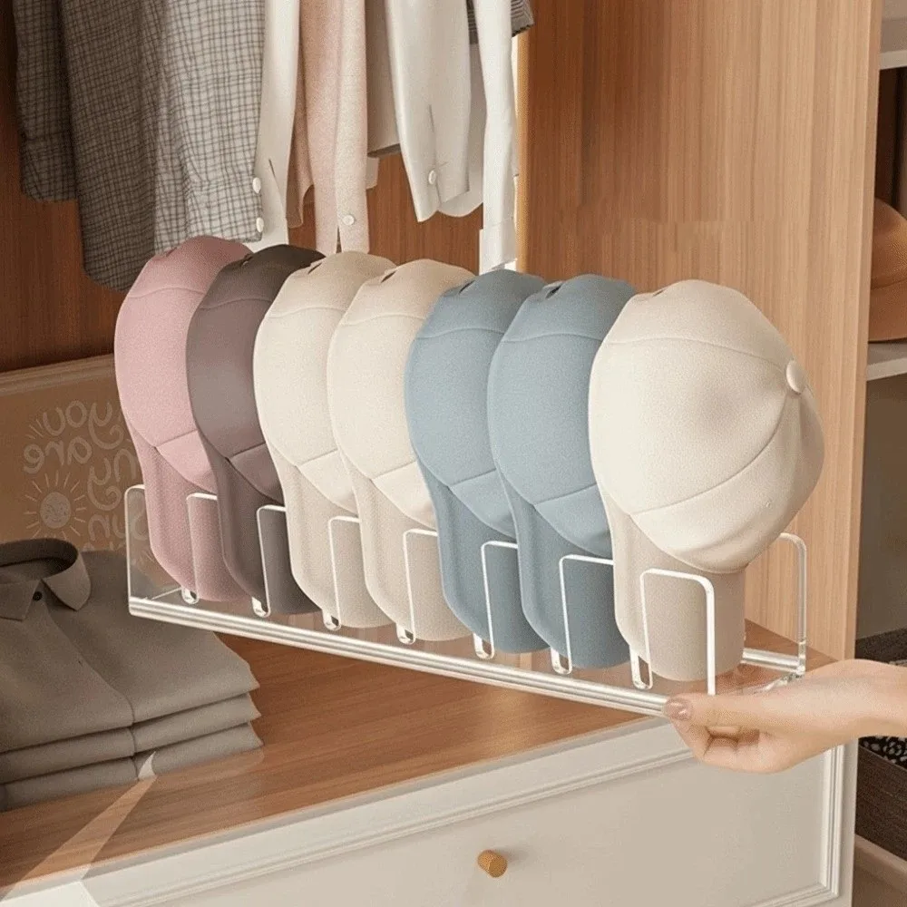 Quality Acrylic Baseball Cap Holder No Install Space-Saving Hat Storage Rack Acrylic Hat Organizer Baseball Cap