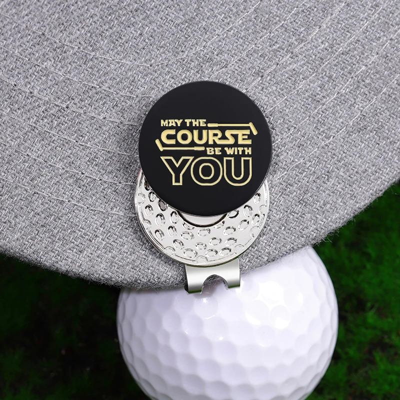 May The Course Be with You Golf Hat Clip Enamel Magnetic Ball Marker Baseball Cap Clips Jewelry Golf Training Aids Accessories