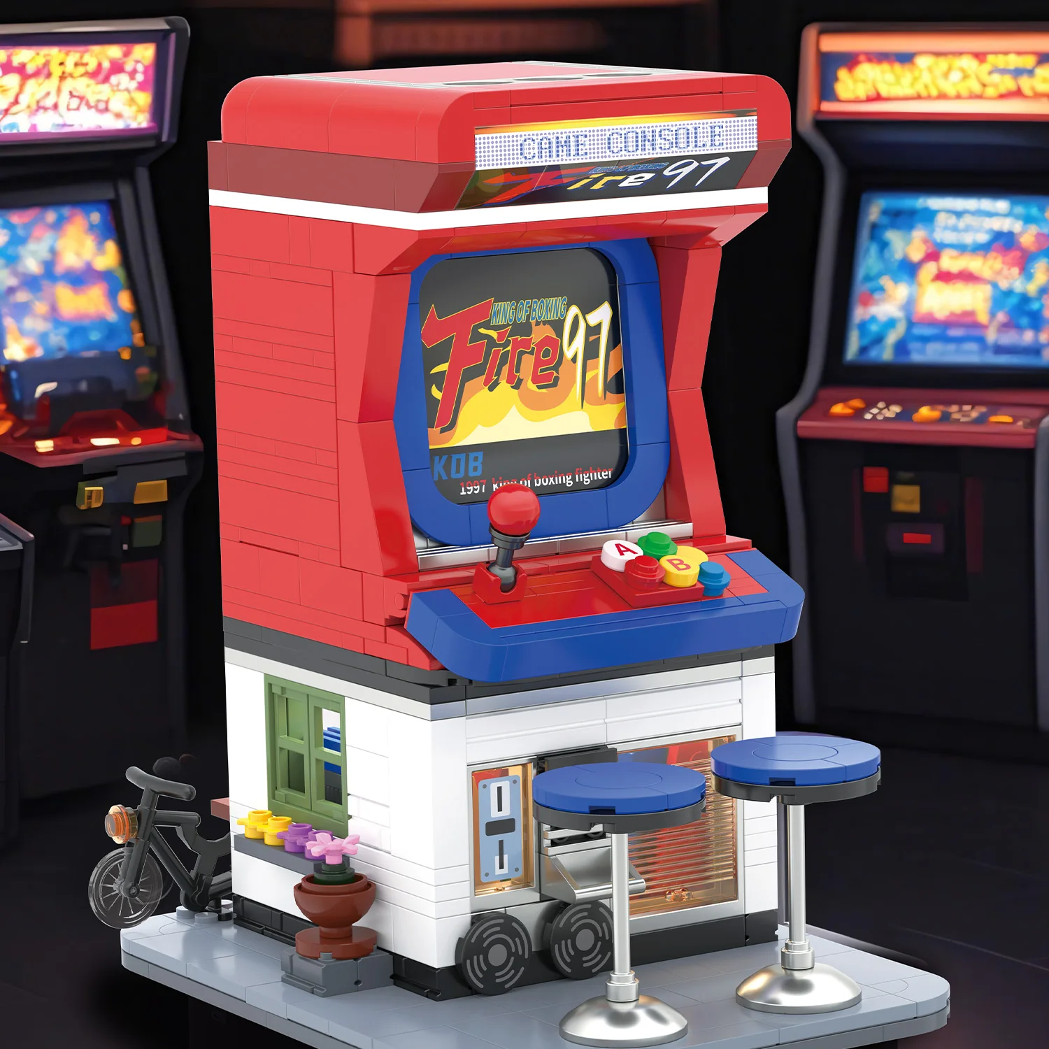 مجموعة مكعبات صغيرة لكشك الهاتف المعماري الجديد، مجموعة نماذج الهندسة المعمارية الحضرية، لعبة جذعية ممتعة للأطفال، هدية عيد ميلاد مثالية