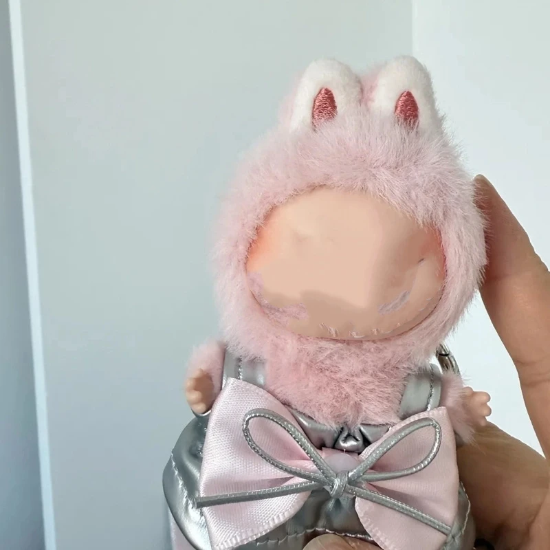 

Милое платье для куклы с бантом, подходящее для Labubu 4,0 и 10 см, хлопковое платье для куклы, сменные аксессуары для украшения куклы