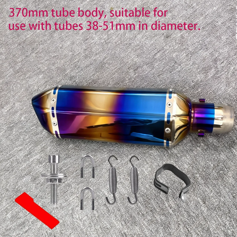 

Универсальная выхлопная труба мотоцикла 38-51 мм для Kawasaki Z900/Z400/Yamaha R1 и многих других мотоциклов.