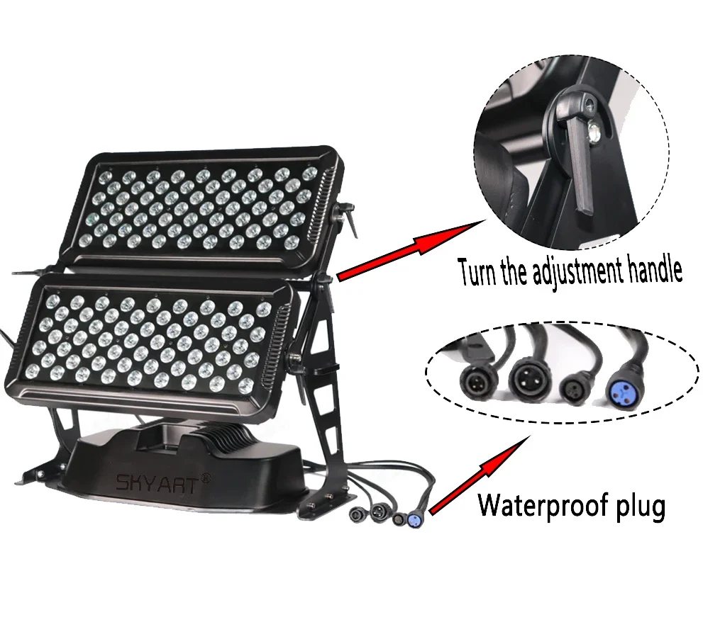 led city color audio lighting 120x18w rgbwa uv 6in1 wall washer citycolor spotlight led flood light with flycase