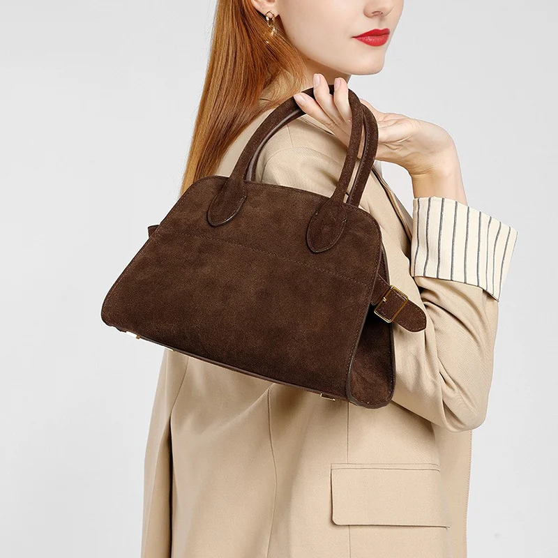 المرأة القهوة الكرمل الجلد المدبوغ Crossbody حقيبة كتف 26 سنتيمتر الخريف الشتاء تخفيف ماتي الجلود سعة كبيرة الرجعية حقيبة يد فاخرة