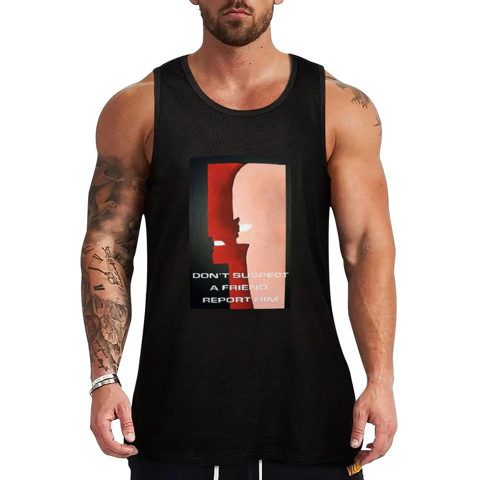 Don't Suspect A Friend, Report Him Tank Top Rugged Workwear Tank Top Durable Sleeveless Wear