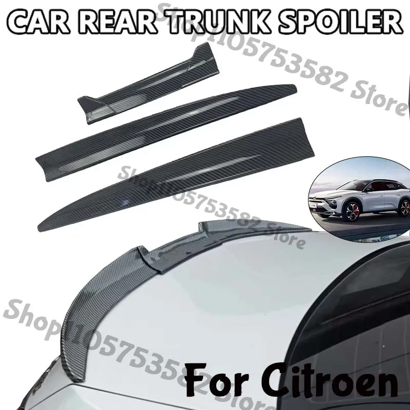 3Pcs DIY Cuttable Rear Trunk Spoiler Roof Wing Matte Black Universal Car Spoiler For Citroen Sedan Hatchback Modification