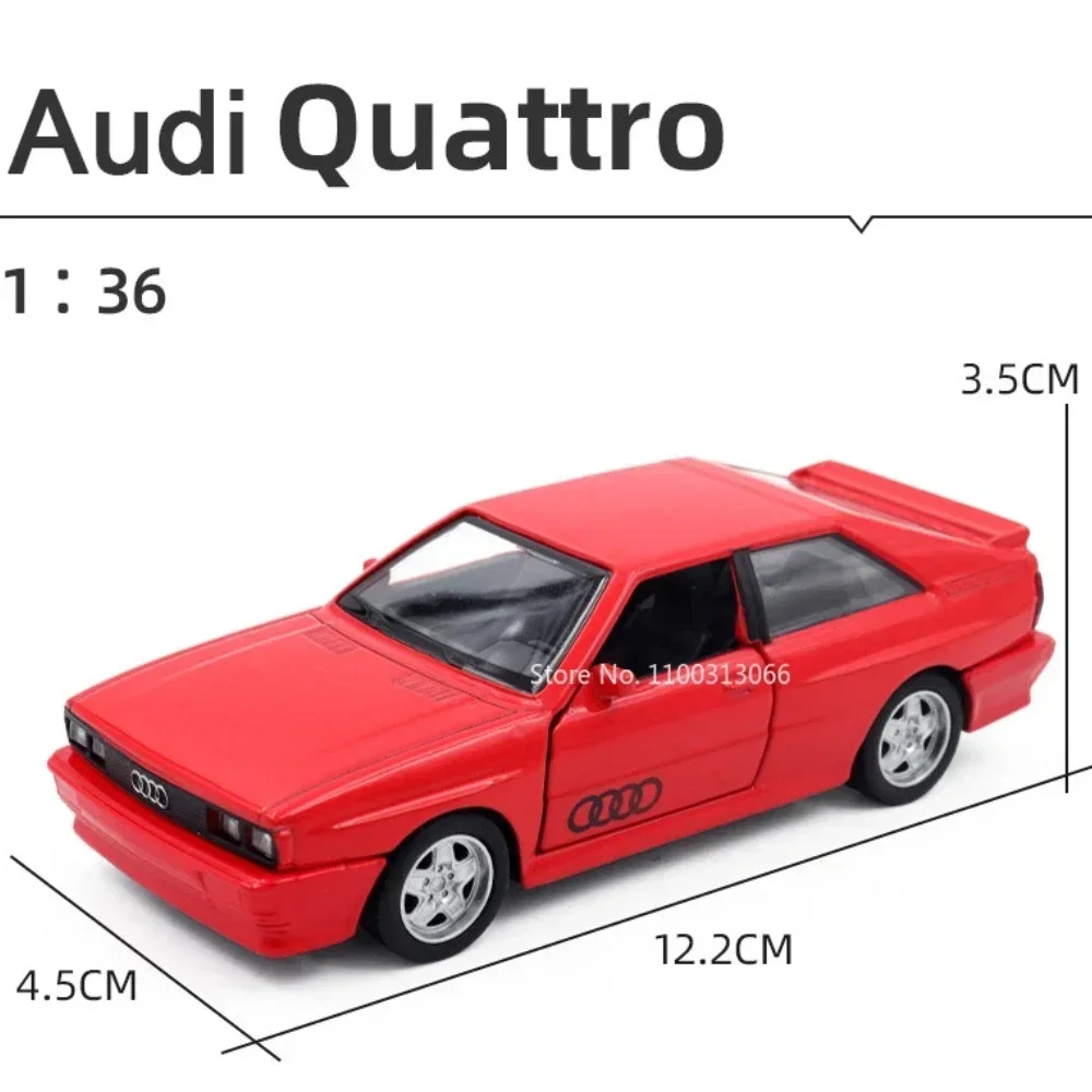 1:36 Audi Quattro 1980 Alloy Car Models Toy Diecasts Vehicles Model Doors Opened Pull Back Sport Car for Adult Collection Gifts