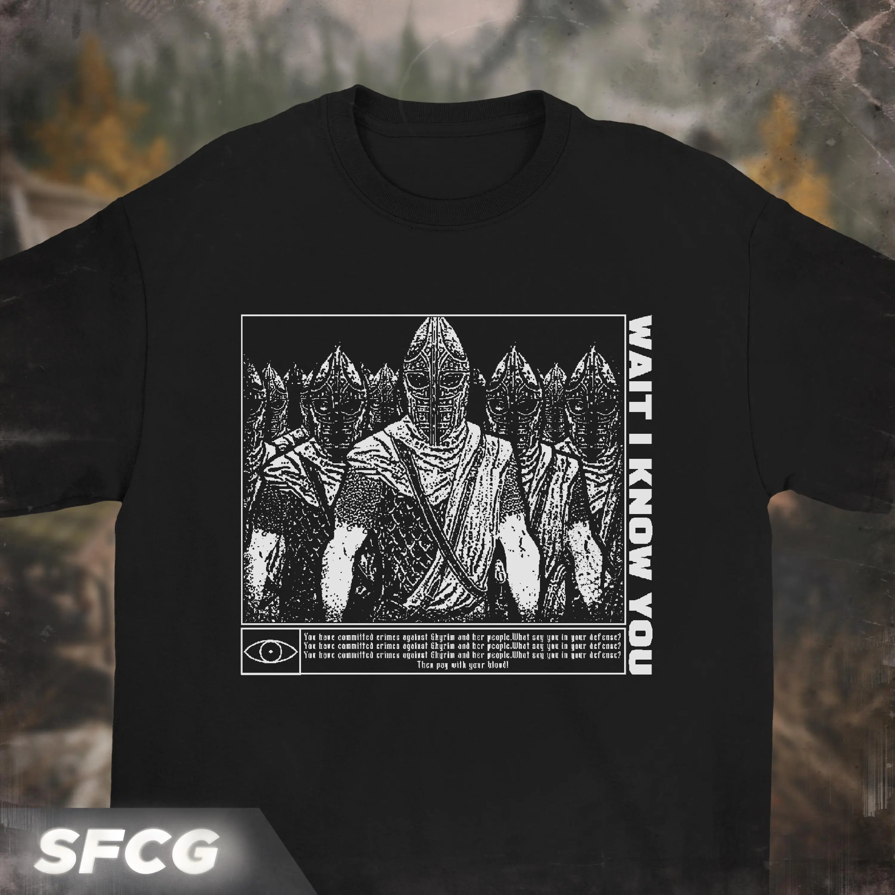 รอ ฉันรู้จักคุณแล้ว. เสื้อยืดลายธีม“เดอะ เอลเดอร์ สโครลส์ วี: สกายร์” (ยูนิเซ็กส์) เสื้อยืดลำลองลายพิมพ์