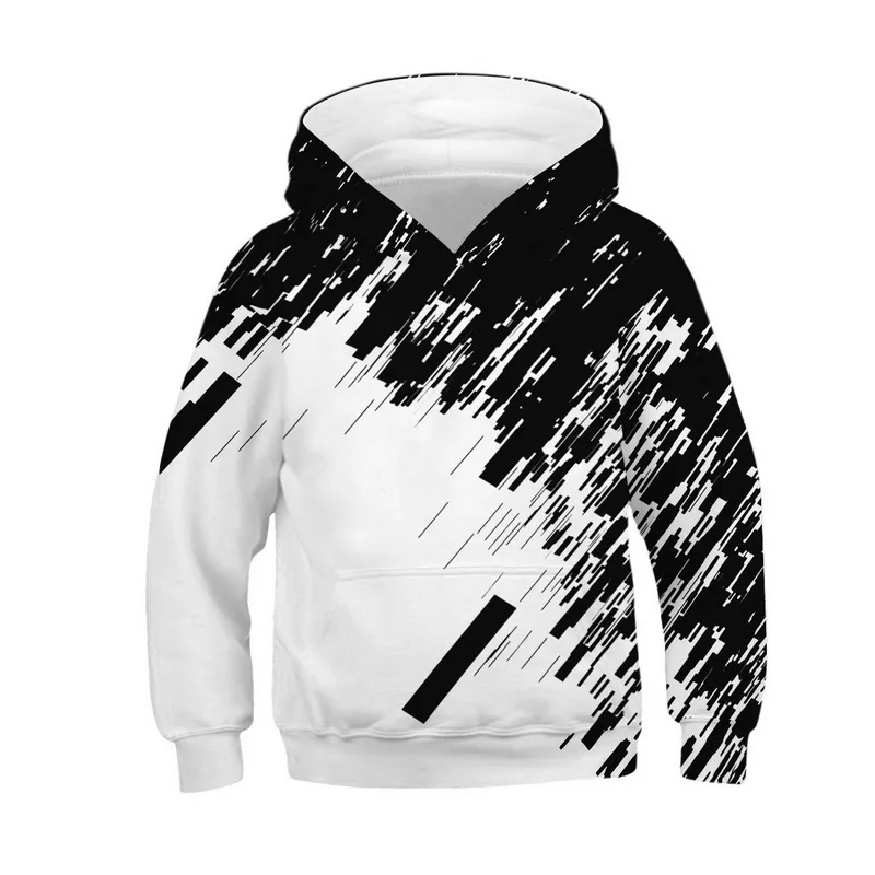 Black White Landscapes 3D Print Kids Hoodies Teen Sweatshirt Boy Girl Winter Clothes Casual Long Sleeve Children Pullover Tops