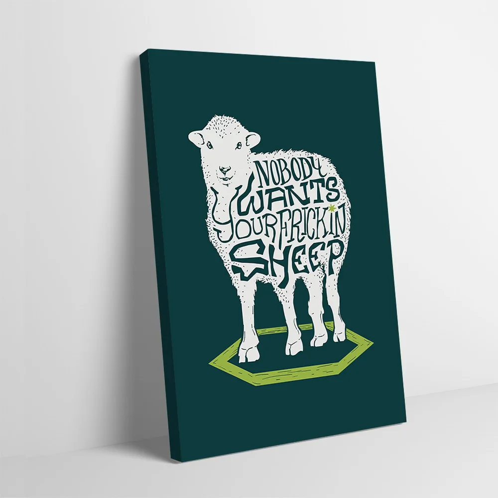 Nobody Wants Your Sheep Board Game Poster Customizable Printed Canvas Painting Wall Art Gift for Modern Living Room Pictures
