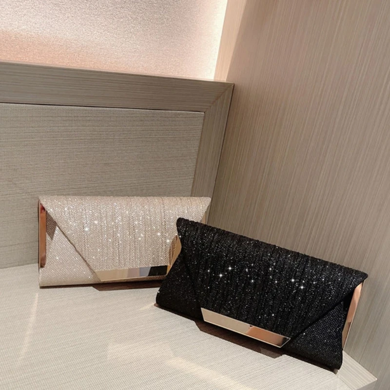 Women Exquisite Evening Bag Party Banquet Glitter Purse Lady Elegant Wedding Clutches Handbag Female Cocktail Chain Shoulder Bag