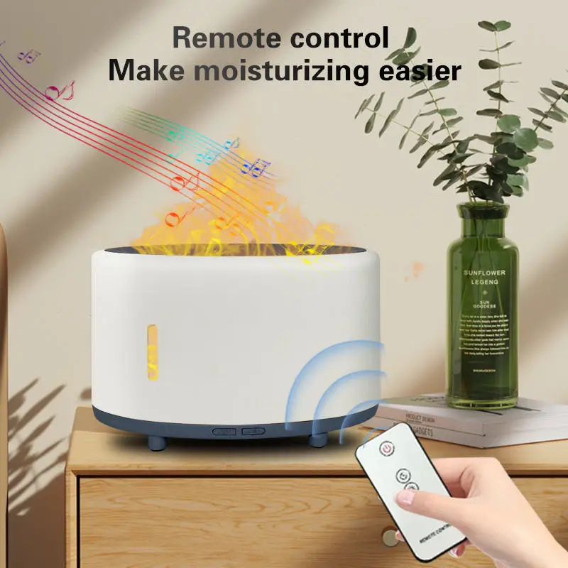 New Hot 240ml Ultrasonic Air Humidifier With Flame LED Light Flame Aroma Diffuser