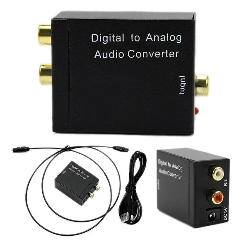 Analog to Digital Audio Converter Analog to Optical Fiber Coaxial Signal ADC Spdif Stereo 3.5MM Jack 2*RCA Amplifier Decoder