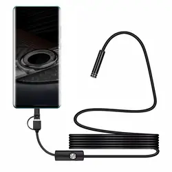 8mm lens Camera Endoscope HD 1200P IP68 2M Hard Flexible Tube Mirco USB Type-C Borescope Video Inspection for Android Endoscope