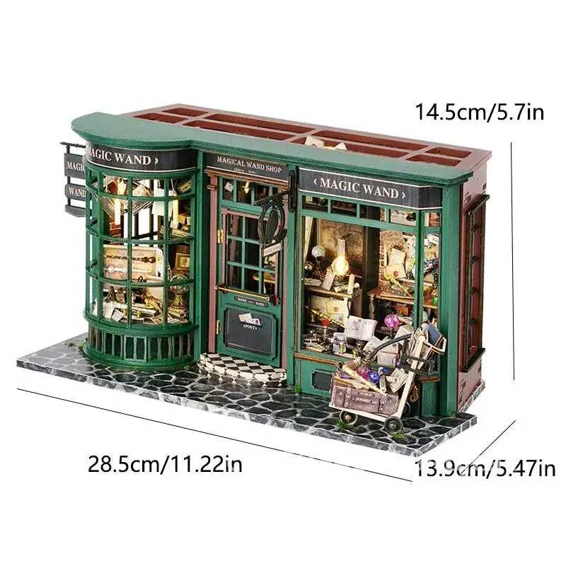 

Magical Doll House Wooden Miniature DIY Assembly Model Kit with Furniture Small Room Decorations Toy Production