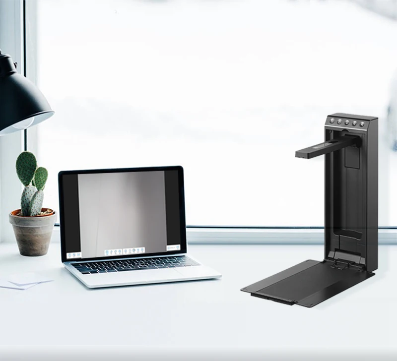 Apresentador visual interativo de 16 MP para montagem em parede de sala de aula inteligente 4K HD para tamanho de digitalização A4