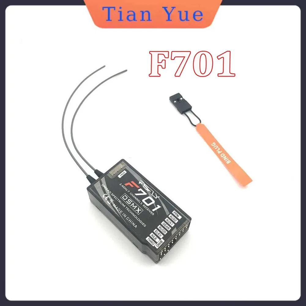 

F701 2.4G 7-Channel RC Receiver Replacement for AR7000 Compatible with DX6I DX7 DX9DSMX DSM2 Remote Control Systems