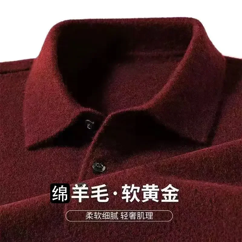 Herenpoloshirt Zacht Lichtgewicht Warm Gebreid Luxe Eenvoudige Pullover Revers Met Knopen Comfortabele Zakelijke Trui Kleding